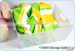 Fancy Good Quality Office/Home Organization Metal Iron Storage Basket With Engraving thumbnail-1