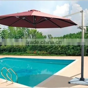 Round Roma Patio Side Garden Parasol Umbrella thumbnail-1