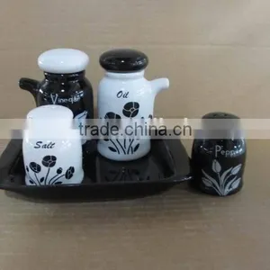 Whoesale Ceramic Salt Pepper Oil Vinegar Set thumbnail-1