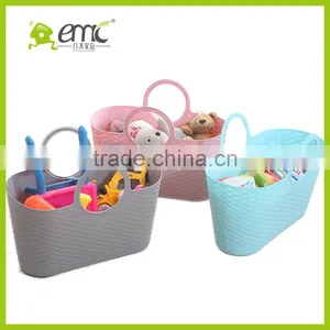 Emc 2017new PE Large Weave Basket for Clothes Plastic Luandry Basket Storage Basket 38L thumbnail-1