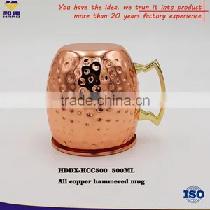 Custom 20OZ Promotional Hammered Copper Moscow Mule Mug,Stainless Steel Mug thumbnail-3
