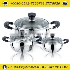 6Pcs Black Handle & Stainless Steel Cookware Set thumbnail-1
