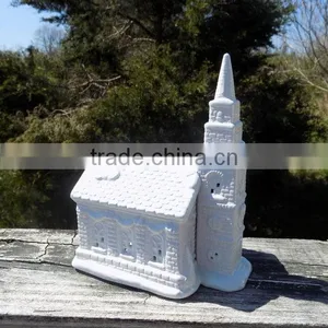 Christmas Village Houses White Christmas Village Church thumbnail-2