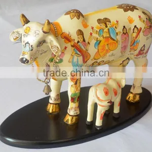 Indian Handicraft Standing Resin Kamdhenu Cow thumbnail-1