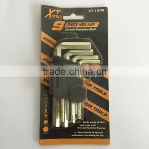 Factory Directly Short Type Galvanization 9PC Allen Wrench Hex Key Hand Tool Set thumbnail-1