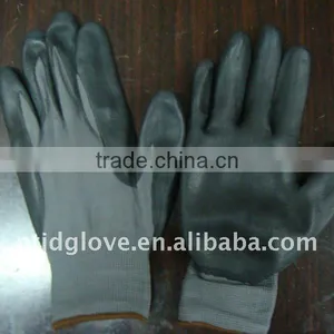 Welding Gloves . 13G Black Nylon With Palm Coated Black Foam Nitrile Gloves , Knit Wrist . Working Safety Gloves thumbnail-1
