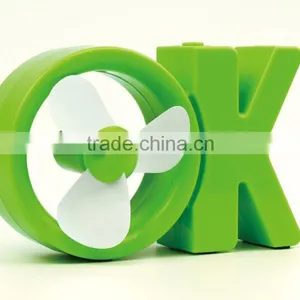 Customized Design Mini USB Desk OK Shape Blower Fan thumbnail-1