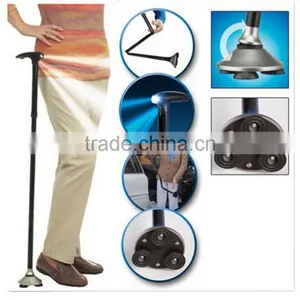 2017 New Hot Multifunctional Trusty Cane Walking Stick Old People LED Light 4-feet Folding thumbnail-1