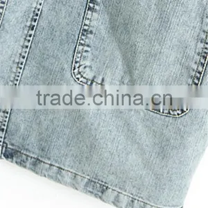 2015 Summer Sleeveless Women's Clothing Garment Apparel Direct Factory OEM/ODM Manufacturing Modern Design Blouse in Jean thumbnail-3