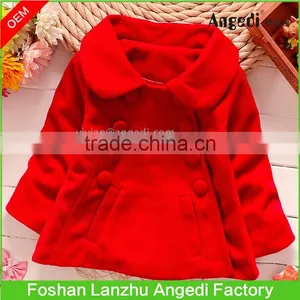 2017 Boutique Clothing Children's Winter Coat Little Girls Christmas Red Overcoat New Winter Woolen Coat thumbnail-1