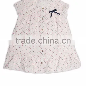 Organic Cotton Printed Girl's Puff Sleeve Summer Dress thumbnail-1