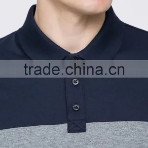 Wholesale Colorfast Combed Cotton Pique Ribbed Collar and Cuff Golf Matching Color Polo T-shirt Color Matching For Men thumbnail-3
