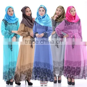 Hot Sales Indonesia, Malaysia Women Long Sleeve Muslim Evening Dress thumbnail-1