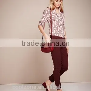 Fashion Elegant Mature Long Sleeve Floral Print Blouse for Middle Aged Women thumbnail-4