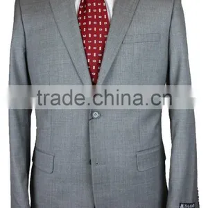 NAAMS MEN'S WOOL 2 BUTTON 2 VENT SLIM FIT SUIT JACKET FLAT FRONT PANT GREY thumbnail-5