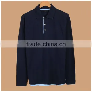 Factory Wholesale Custom Collar High Quality Mens Long Sleeve Polo Shirts thumbnail-5