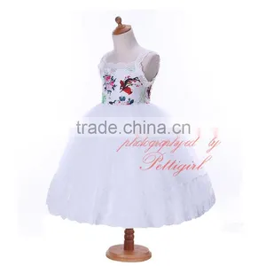 Girls White Summer Dress Flower Girl Skirts thumbnail-2