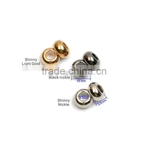 Metal Zinc Alloy Bell Stoppers Round Cord Ends Beads Bells Lock Shinny Nickle, Black, Gold BELL-012 thumbnail-2