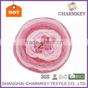 Charmkey 2017 Newest Beautiful Cake Yarn Colorful Hair Wool Acrylic Yarn Good Price Crochet Fancy Knitting Yarn thumbnail-2