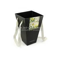 Custom Logo Printing 400 Gsm Matt Black Paper Flower Box thumbnail-1