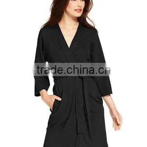 Fancy Cheap Womens Modal Black Bridal Bath Spa Robes thumbnail-2
