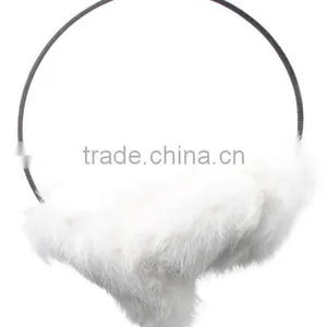 YR853 Fashion Real Rabbit Fur Headwear Ear Muffs thumbnail-3
