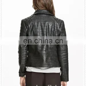 Outdoor Fashion Girls Structured Fancy Faux Leather Biker Jacket Low Price thumbnail-3