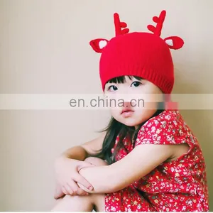 2017 Autumn and Winter Warm Children's Hat Christmas Small Antlers Baby Knitted Caps thumbnail-4
