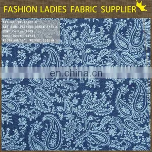 100%cotton Denim Fabric ,2014 Top Printed Denim Fabric Discharge Print thumbnail-1