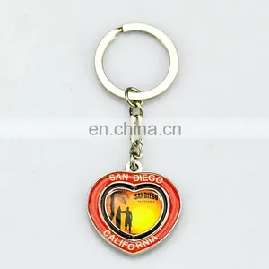 Free Sample No Minimum Promotion Cheap Custom Metal Heart Engraved Keychain thumbnail-6