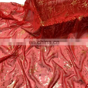High Quality Fabric 30D 100% Polyester Bronzing Chiffon Fabric for Saree thumbnail-1