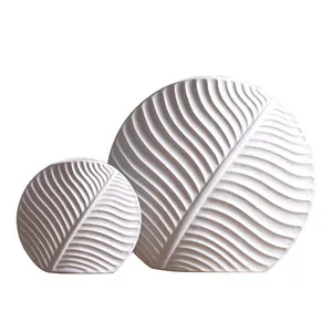 Tree Leaf Nordic Style Large White Green Ceramic Vase Art Decoration For Showroom Living Room thumbnail-5