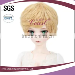 Light Blue Curly Synthetic Bjd Doll Short Hair Wigs thumbnail-5