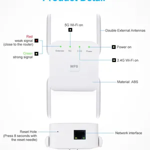 5 Ghz WiFi Repeater Wireless Wifi Extender 1200Mbps Wi-Fi Amplifier 802.11N Long Range Wi fi Signal Booster 2.4G Wifi Repiter thumbnail-2