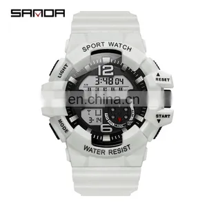SANDA 387 Latest Waterproof Silicone Bracelet Sport Wrist Watches Digital Military Watch thumbnail-1