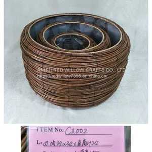 Outdoor Decorative Willow Basket Willow Garden Basket for Plant thumbnail-5