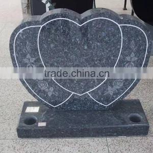 Good Price Double Heart Granite Memorial Tombstone thumbnail-2