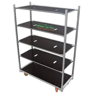 Danish Metal Steel Greenhouse Flower Transport Trolleys Hot DIP Galvanized Plant Shipping Trolley thumbnail-3