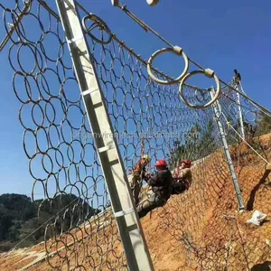 China Factory 250-3000kJ Impact Resistance Steel Rope Ring Net Plain Weave Loop Mesh for Heavy Rockfall Custom Cutting Service thumbnail-3