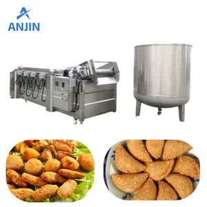Fully Automatic Continuous Frying Machine | High-Capacity Electric Snack Fryer Line ANJIN FOOD MACHINERY thumbnail-5