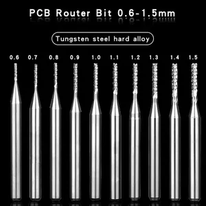 PCB Router Bit, Carbide End Mill Cutter 0.6-1.5mm thumbnail-2