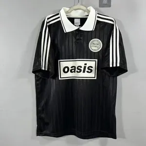 Limited Edition Collaboration Soccer Jersey Oasis Band Collaboration Jersey No. 25 Black and Blue Short Sleeve thumbnail-2