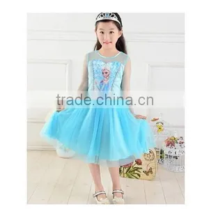 Wholesale Cheap M30953A Frozen Princess Elsa Queen Frozen Girls Dress Outlet Outlet thumbnail-1