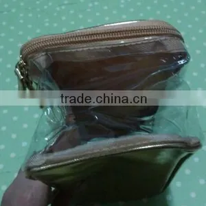 Transparent Clear PU or PVC Leather Tote Cosmetic Bag With Ziplock for Women thumbnail-3