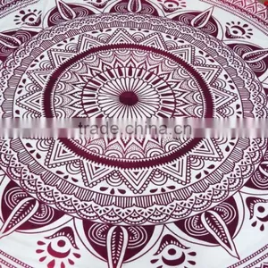 Large Round Beach Towel Turkish Throw Roundie Ombre Mandala Round Towel thumbnail-2