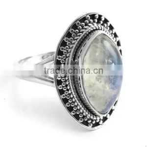 Dream On Dreamer Rainbow Moonstone 925 Sterling Silver Ring thumbnail-1