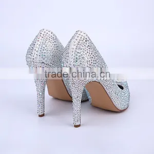 Bridal Wedding Shoes Strass Women High Heel Shoes Small Crystal Stone Shoes for Wedding / Party thumbnail-3