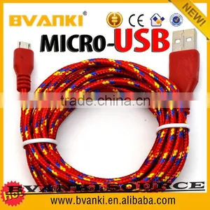 Colorful Rapid Charge Braided Micro USB Cable for Samsung for HTC for Letv Mobiles thumbnail-1