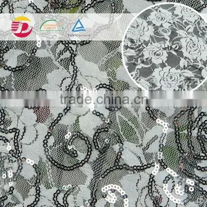 Wholesale Spandex High Quality Embroidery Sequins White Lace for Dress thumbnail-1