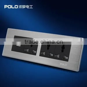 2015 New Design Stainless Steel PC Material Multi-role Telephone With Three 3 Pin Universal Socket thumbnail-1